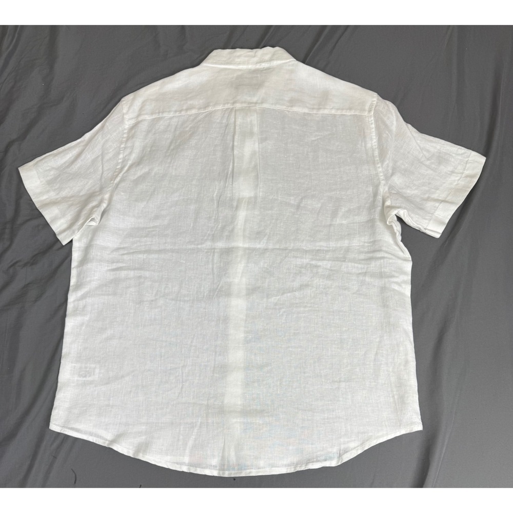 Jason Wu Mens 100% Linen Short Sleeve Button Up Shirt White Large Casual NWT - Picture 7 of 16